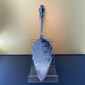 Vintage Merry Christmas Silver Plated Pie Cake Server 11.5"